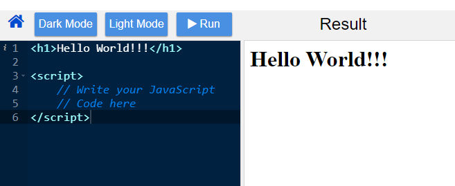 html javascript compiler online