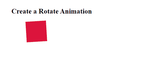 Create a rotate animation with animation property