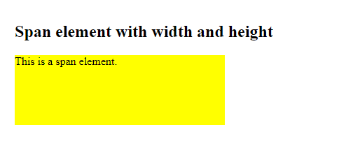 Set width and height of a span with inline-block