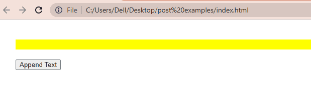 Append text to a div with innerText property