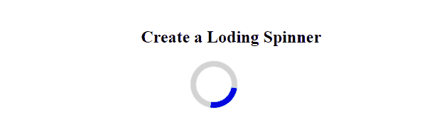 Example of a loading spinner