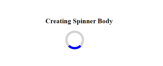 Create a loading spinner body with HTML