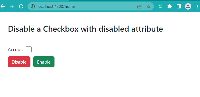 Disable a checkbox in Angular using disabled attribute