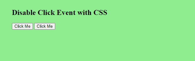 Disable click event in css
