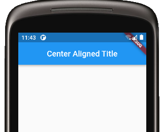 Center align app bar title in flutter using Center widget