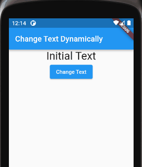 Change Text widget's text on button click in  Flutter