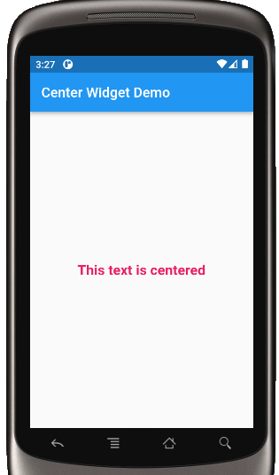 put a Text widget in the center of the screen in Flutter