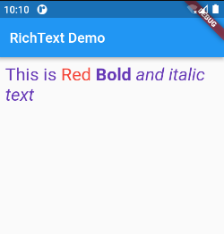 Style only a part of text in flutter using RichText widget