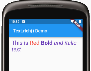 Style only a part of text in flutter using Text.rich widget