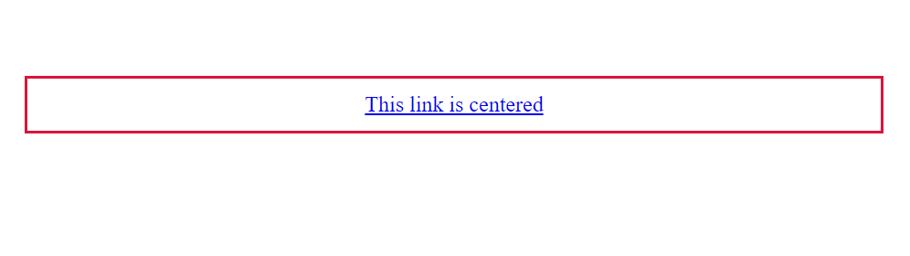 Center align links with CSS text-align property