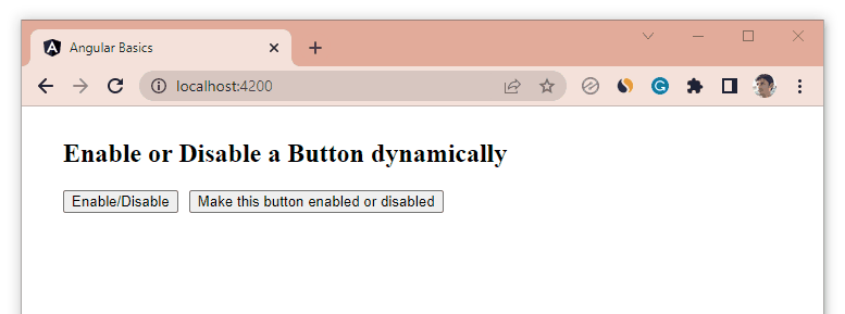Disable a button in Angular