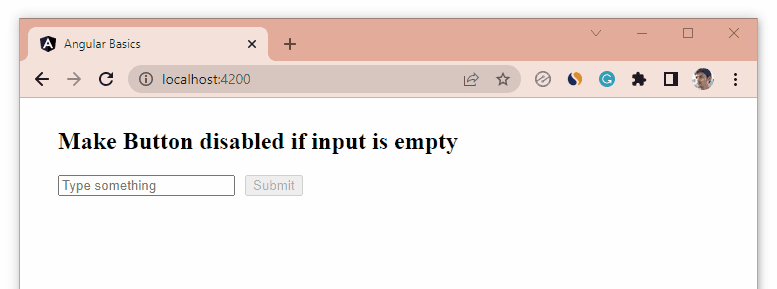 Disable a button if input is empty in Angular