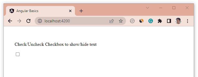 Display text when checkbox is checked in angular