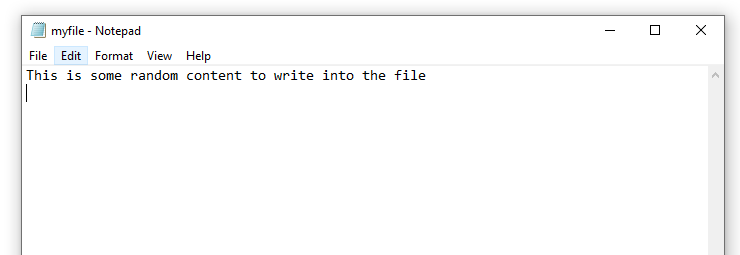 Output of - C Program to Create a File and Write Data into It